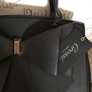 NWT Crossing Black Bow Cross Body Hand Bag